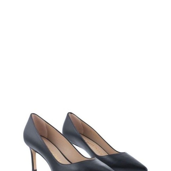 Stuart Wietzman Classic Black Leather Kitten Heel Pump Pointed Toe Anny 70 Sz 9 - Picture 13 of 13